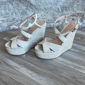 Pura Lopez all leather designer wedges size 40